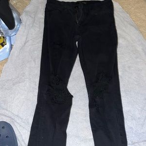 Black ripped jeans